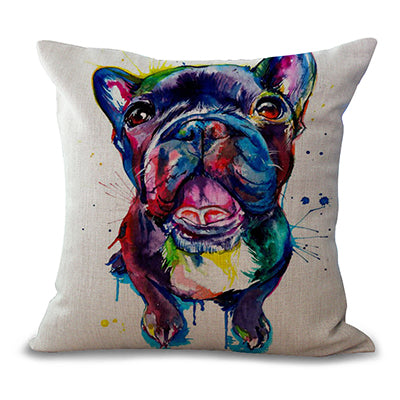 French Bulldog Printed Decorative Sofa Throw Cushion