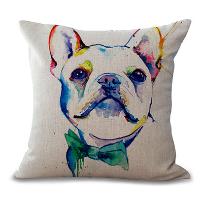 French Bulldog Printed Decorative Sofa Throw Cushion