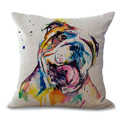 French Bulldog Printed Decorative Sofa Throw Cushion