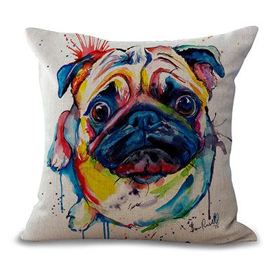 French Bulldog Printed Decorative Sofa Throw Cushion