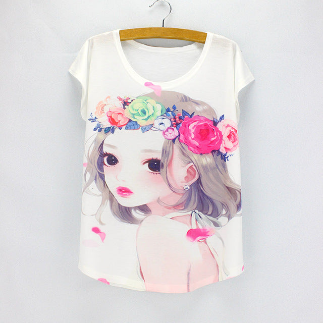 Bulldog photos print t-shirt female
