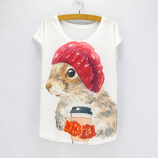 Bulldog photos print t-shirt female