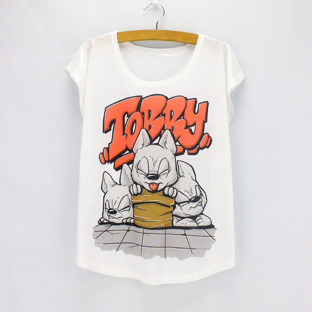 Bulldog photos print t-shirt female