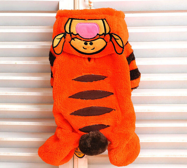 Puppy Pet Small Dog Winter Warm Cartoon Clothes Jumpsuit Hoodie