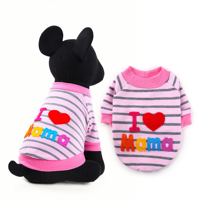 I love papa and mama winter Pet Dog Clothes for chihuahua
