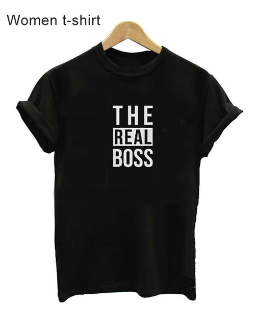 The Boss The Real Boss Funny Couple Matching T-shirts