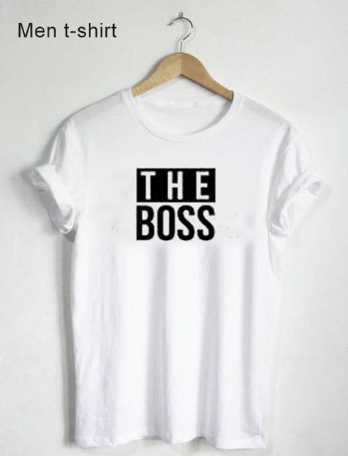 The Boss The Real Boss Funny Couple Matching T-shirts