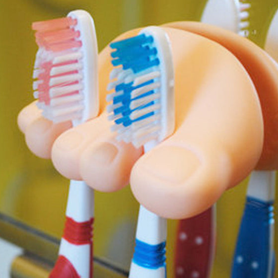 Feet toothbrush holder for bathroom wall storage rack