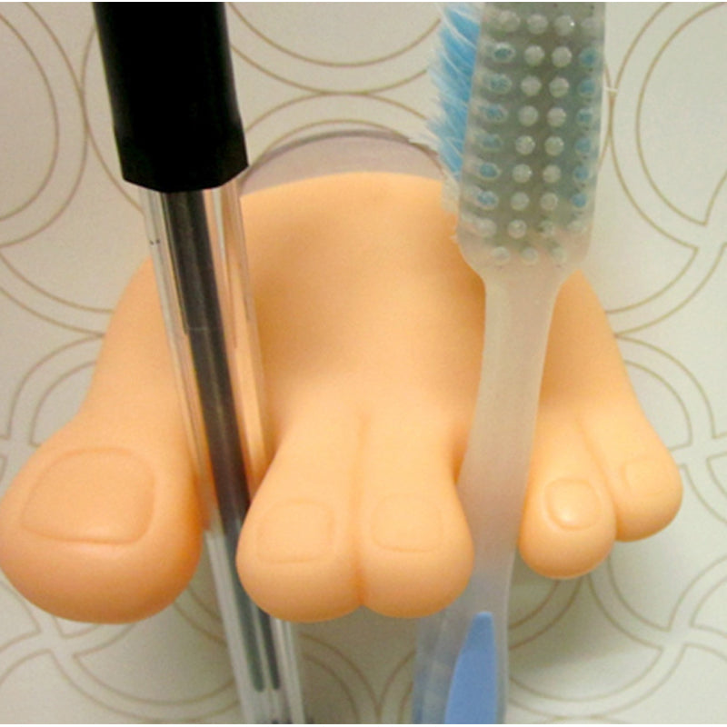 Feet toothbrush holder for bathroom wall storage rack