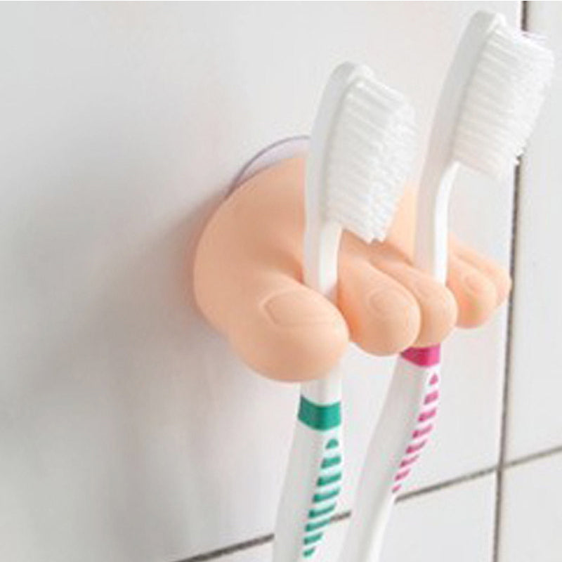 Feet toothbrush holder for bathroom wall storage rack