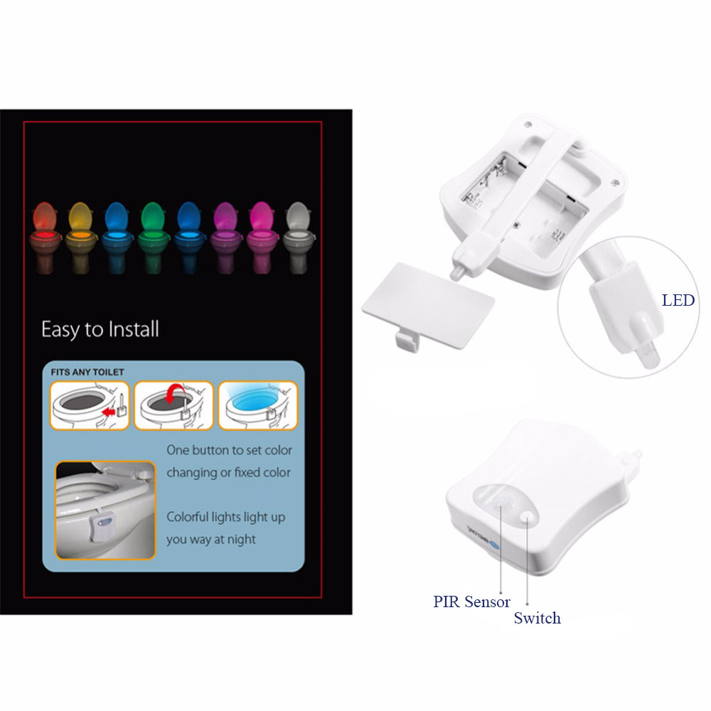 Auto Sensor Activated Bathroom Toilet Night Light