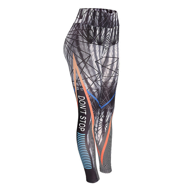 Don't Stop Letter Print Fitness Women Leggings