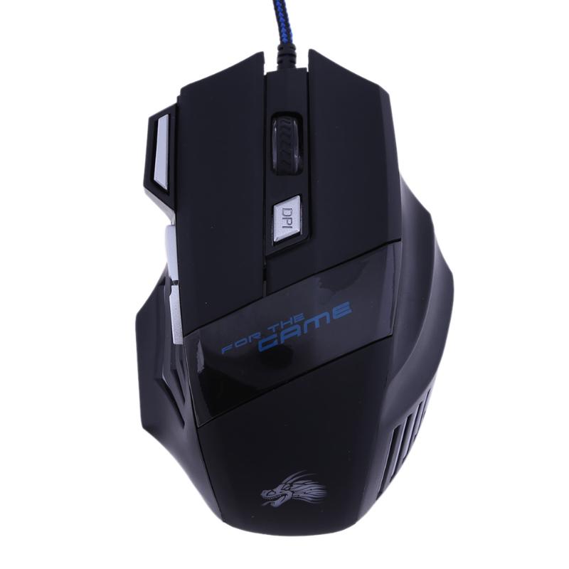 Professional Wired Gaming Mouse 5500DPI Adjustable 7 Buttons Cable USB LED