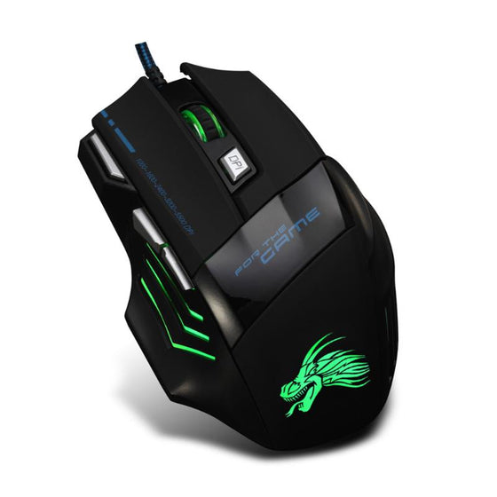 Professional Wired Gaming Mouse 5500DPI Adjustable 7 Buttons Cable USB LED