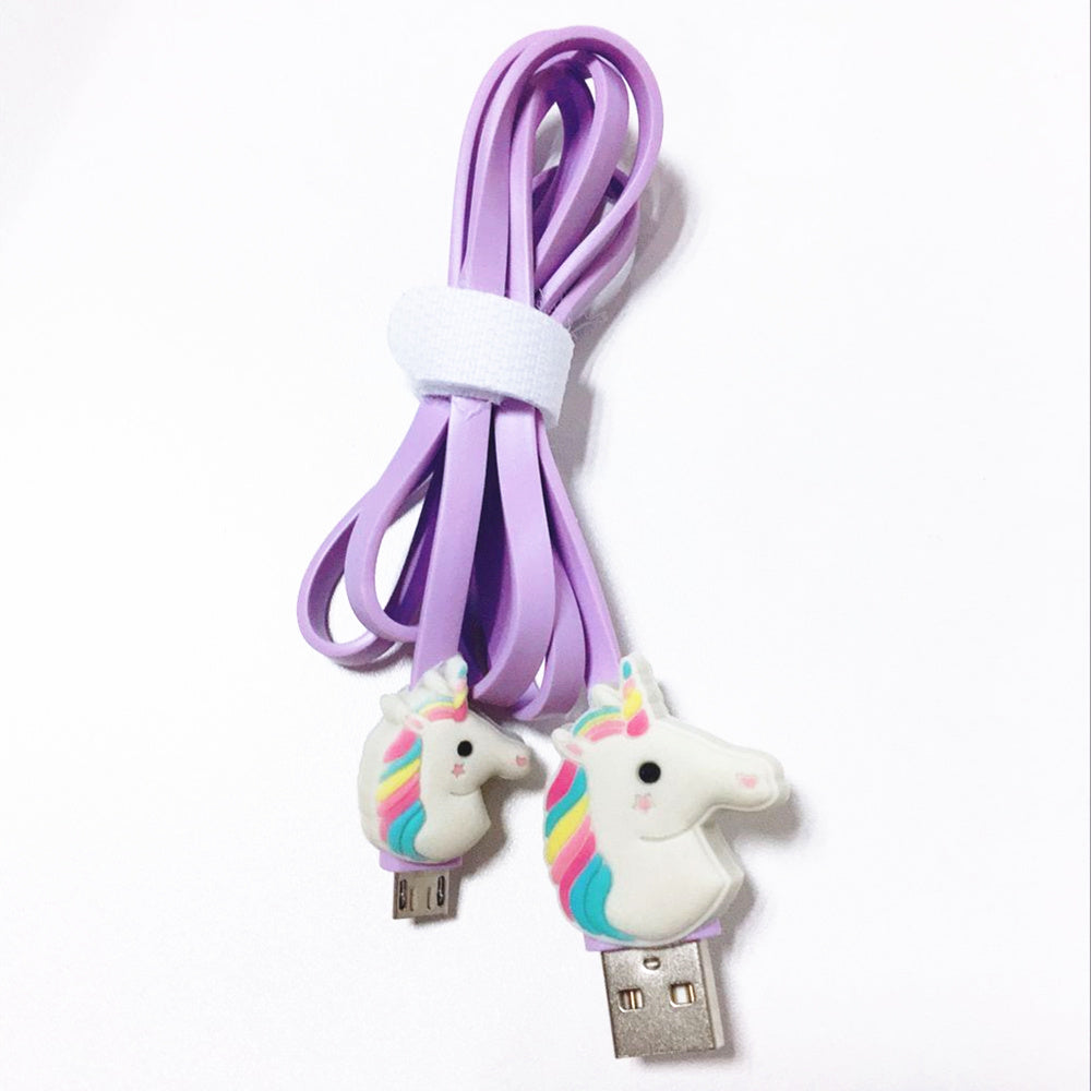 Rainbow Unicorn USB Cable For Android IOS Smart Phone